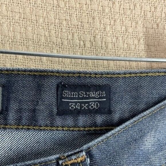 PD & C Blue Denim Pockets Slim Straight Jeans Men Size 34x30 - Picture 3 of 11